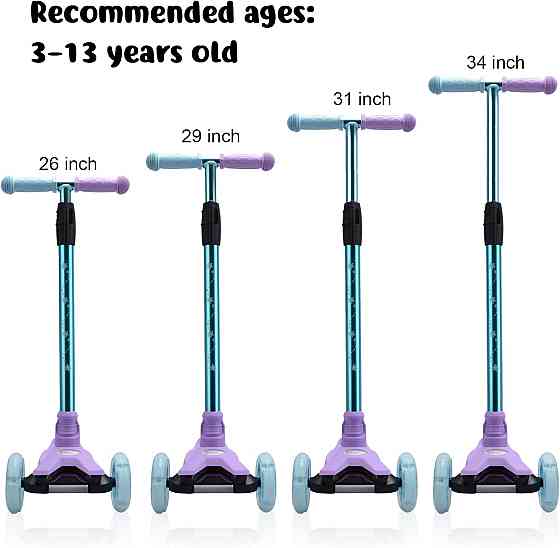 3 Wheel Scooter for Kids Ages 6-12,Kids Scooter with Light Up Wheels, Sturdy Deck Design, and 4 Heig Richmond