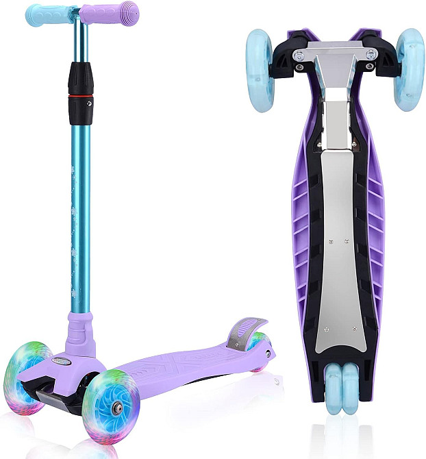 3 Wheel Scooter for Kids Ages 6-12,Kids Scooter with Light Up Wheels, Sturdy Deck Design, and 4 Heig Richmond - photo 1