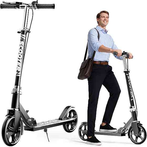 Scooters for Kids 8-12, Teens & Adults - Lightweight, Foldable, 8-Inch Big Wheels, Hand Brake & Bell Richmond