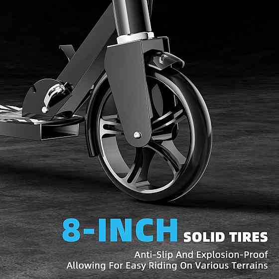 Scooters for Kids 8-12, Teens & Adults - Lightweight, Foldable, 8-Inch Big Wheels, Hand Brake & Bell Richmond