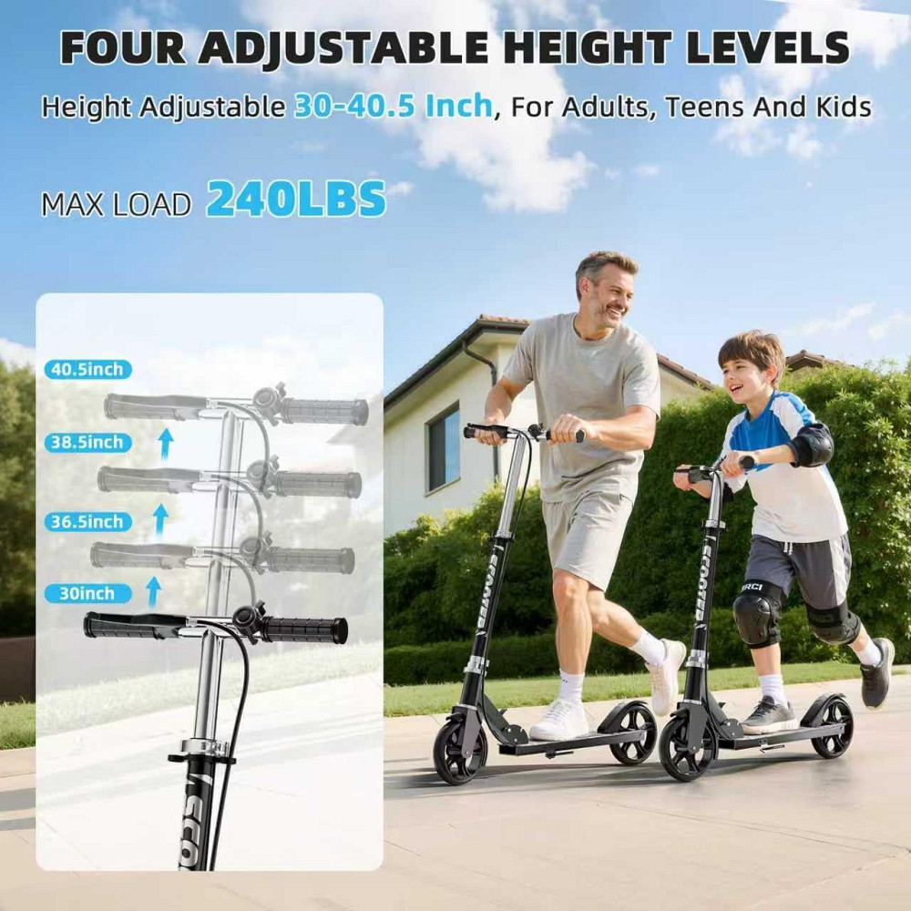 Scooters for Kids 8-12, Teens & Adults - Lightweight, Foldable, 8-Inch Big Wheels, Hand Brake & Bell Richmond - photo 3