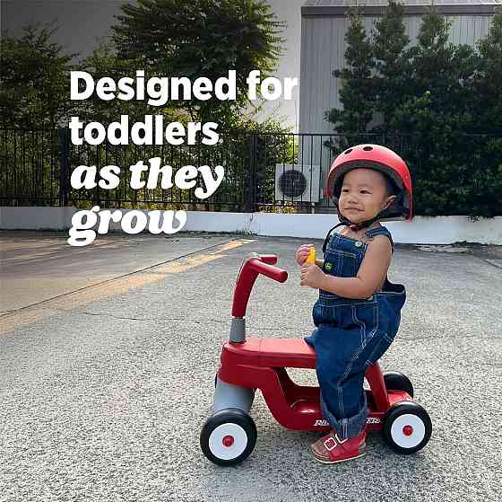 Radio Flyer Scoot 2 Scooter, Blue/Red/Pink, for Kids Ages 1-4, Ride On Toy or 4-Wheel Kids Scooter,  Richmond