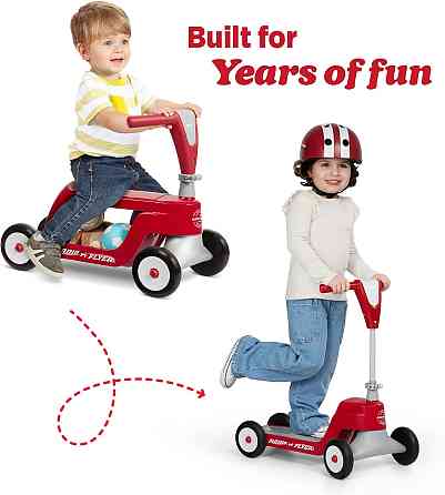 Radio Flyer Scoot 2 Scooter, Blue/Red/Pink, for Kids Ages 1-4, Ride On Toy or 4-Wheel Kids Scooter,  Richmond