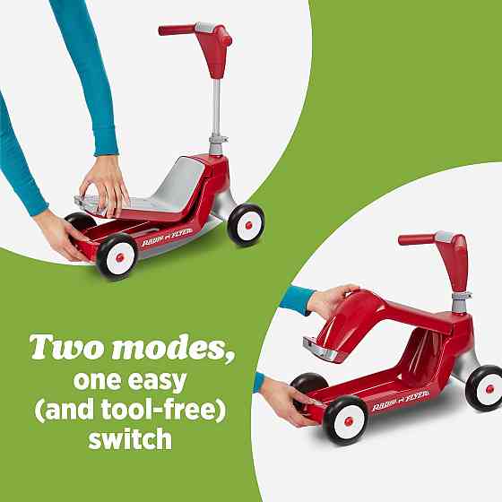 Radio Flyer Scoot 2 Scooter, Blue/Red/Pink, for Kids Ages 1-4, Ride On Toy or 4-Wheel Kids Scooter,  Richmond
