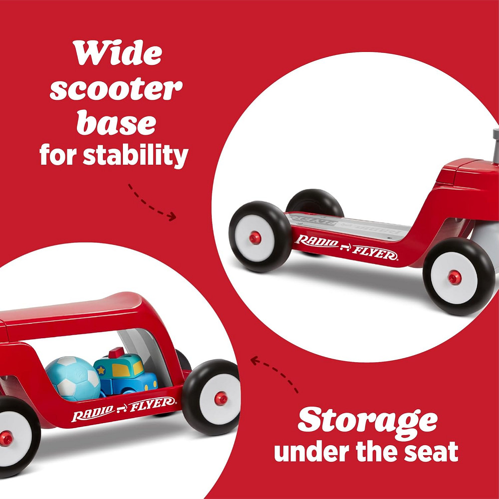 Radio Flyer Scoot 2 Scooter, Blue/Red/Pink, for Kids Ages 1-4, Ride On Toy or 4-Wheel Kids Scooter,  Richmond - photo 3