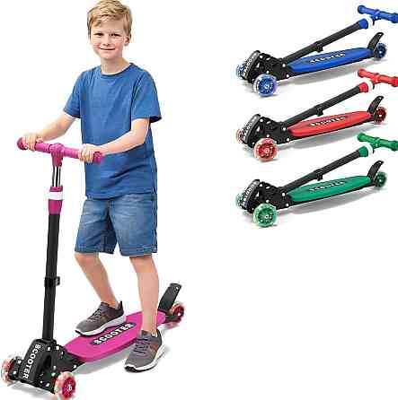 3 Wheel Kids Kick Scooter for Ages 3-12, Lean-to-Steer, Light-Up Wheels, 3-Level Adjustable Handleba Richmond