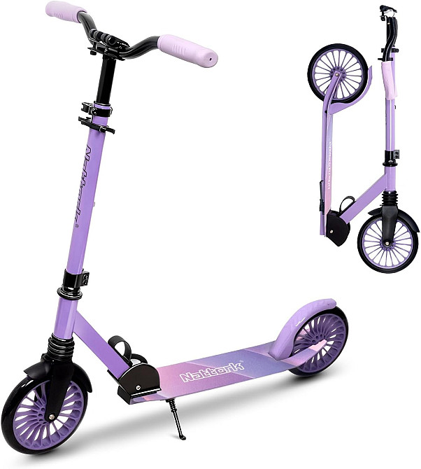 Nattork Kick Scooter for Age 6+ Kids Teens Adults, Max Load 240 LBS, Adjustable Height Foldable with Richmond - photo 1