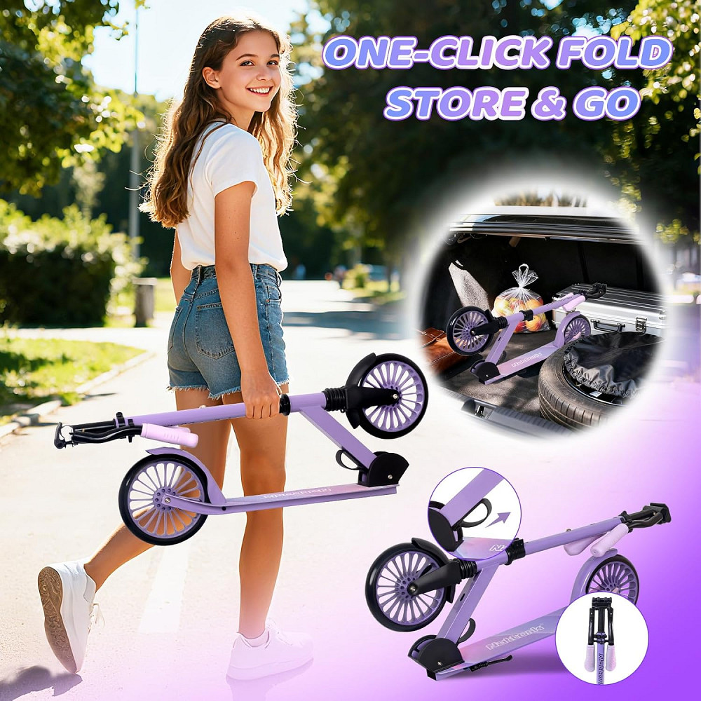 Nattork Kick Scooter for Age 6+ Kids Teens Adults, Max Load 240 LBS, Adjustable Height Foldable with Richmond - photo 5