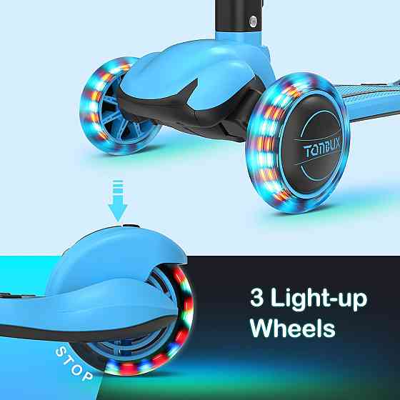 TONBUX Kids Scooter, Light Up 3 Wheel Kick Scooters for Kids 3-12, Folding Scooters with Adjustable  Richmond