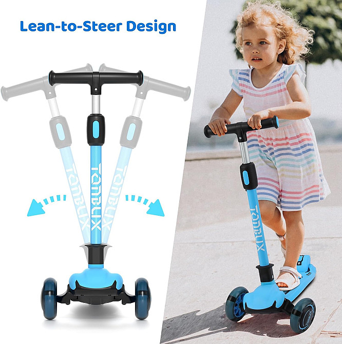 TONBUX Kids Scooter, Light Up 3 Wheel Kick Scooters for Kids 3-12, Folding Scooters with Adjustable  Richmond - photo 6