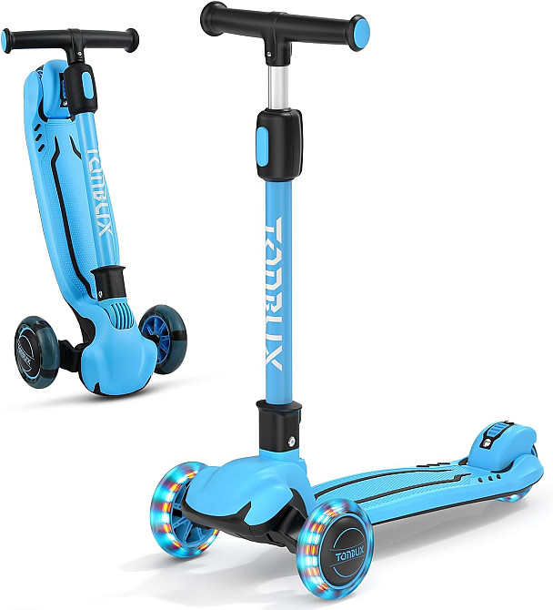 TONBUX Kids Scooter, Light Up 3 Wheel Kick Scooters for Kids 3-12, Folding Scooters with Adjustable  Richmond - photo 1