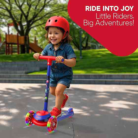 3 Wheel Scooter for Kids, Smooth Light Up LED Front Wheels, Wide Anti Slip Deck, Rear Foot Brake, Ea Richmond