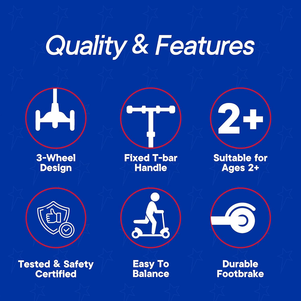 3 Wheel Scooter for Kids, Smooth Light Up LED Front Wheels, Wide Anti Slip Deck, Rear Foot Brake, Ea Richmond - photo 5