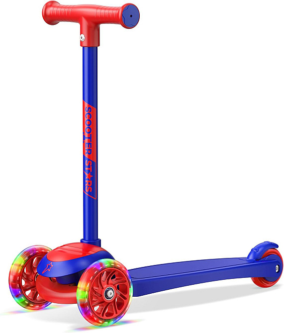 3 Wheel Scooter for Kids, Smooth Light Up LED Front Wheels, Wide Anti Slip Deck, Rear Foot Brake, Ea Richmond - photo 1