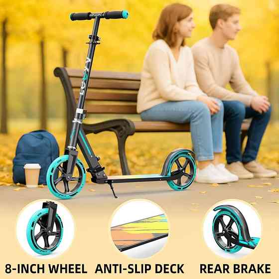 Scooter for Kids 6–12 & Adults, Max Load 240 LBS, Adjustable Height,Lightweight 2-Wheel, Foldable Ki Richmond