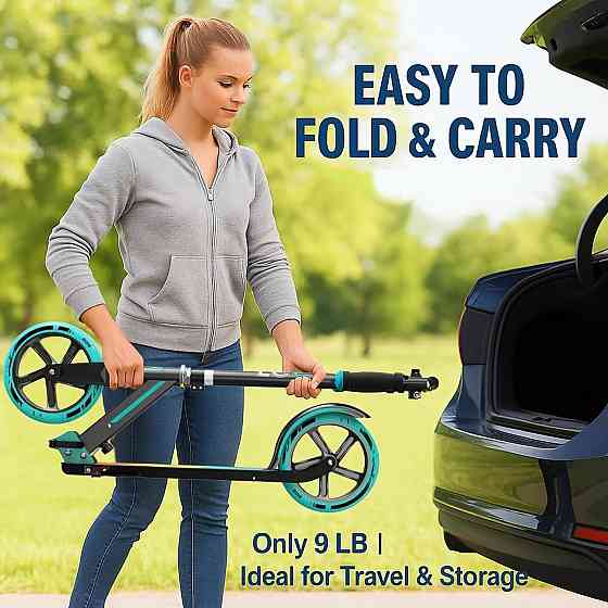 Scooter for Kids 6–12 & Adults, Max Load 240 LBS, Adjustable Height,Lightweight 2-Wheel, Foldable Ki Richmond