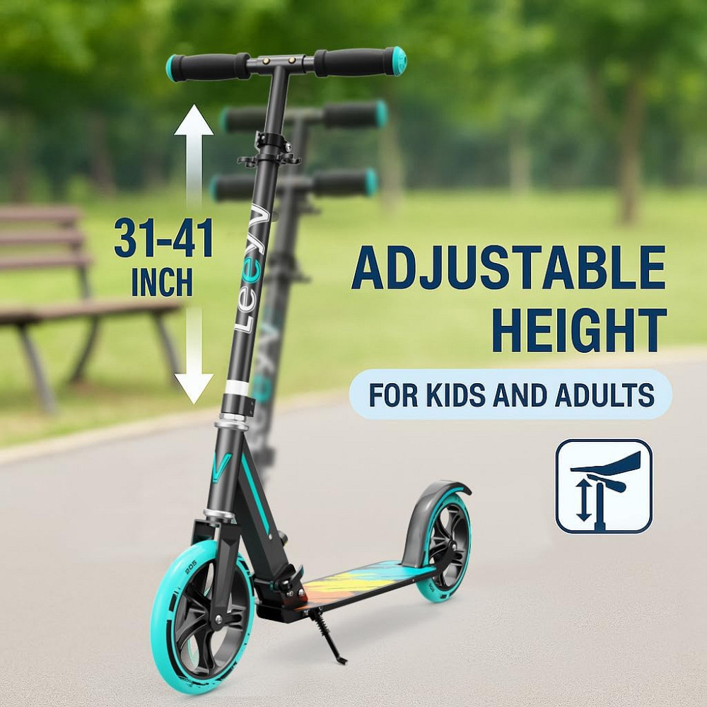 Scooter for Kids 6–12 & Adults, Max Load 240 LBS, Adjustable Height,Lightweight 2-Wheel, Foldable Ki Richmond - photo 3