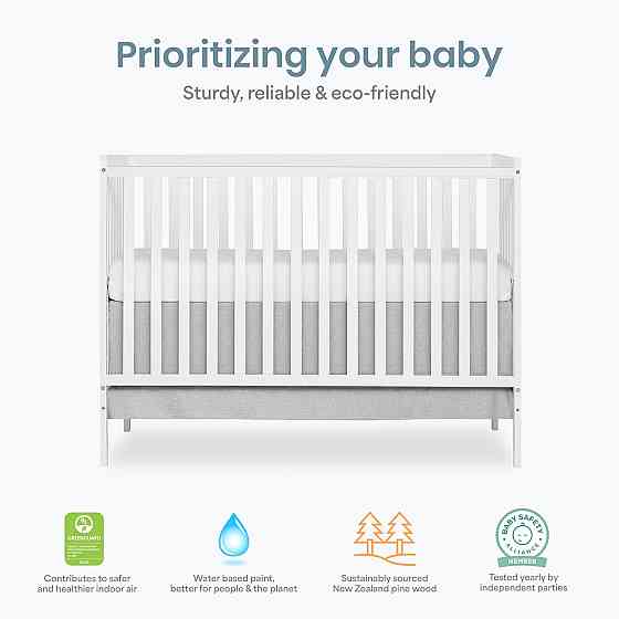 Dream On Me Synergy 5-in-1 Convertible Full-Size Baby Crib with Toddler, Day & Full Bed Conversion i Richmond