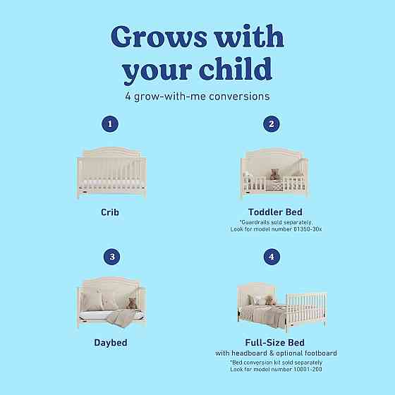 Graco Paris 4-in-1 Convertible Crib – GREENGUARD Gold Certified, Converts to Toddler Bed and Daybed, Richmond