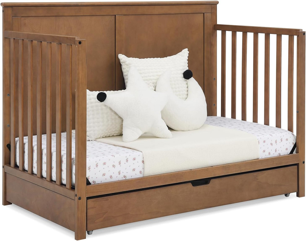 Simmons Kids Logan 6-in-1 Convertible Crib with Underdrawer - Greenguard Gold Certified, Chestnut Richmond - photo 10