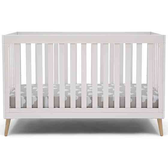 Delta Children Essex 4-in-1 Convertible Baby Crib, Bianca White with Natural Legs Richmond