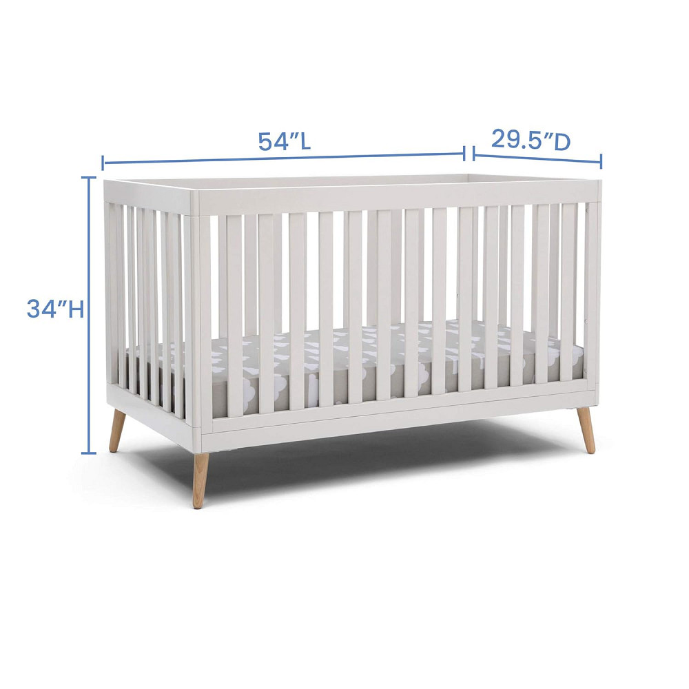 Delta Children Essex 4-in-1 Convertible Baby Crib, Bianca White with Natural Legs Richmond - photo 3