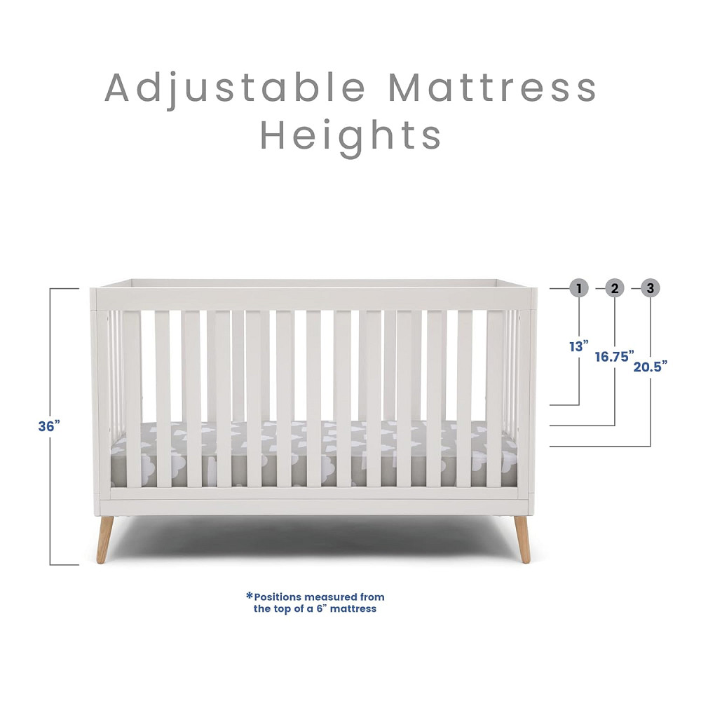 Delta Children Essex 4-in-1 Convertible Baby Crib, Bianca White with Natural Legs Richmond - photo 10