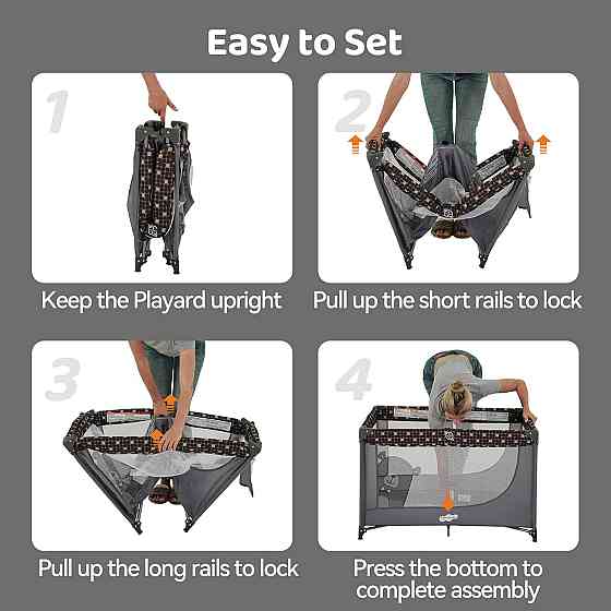 Pamo Babe Compact Pack and Play - Portable Crib for Baby, Lightweight Foldable Travel Playard with M Richmond