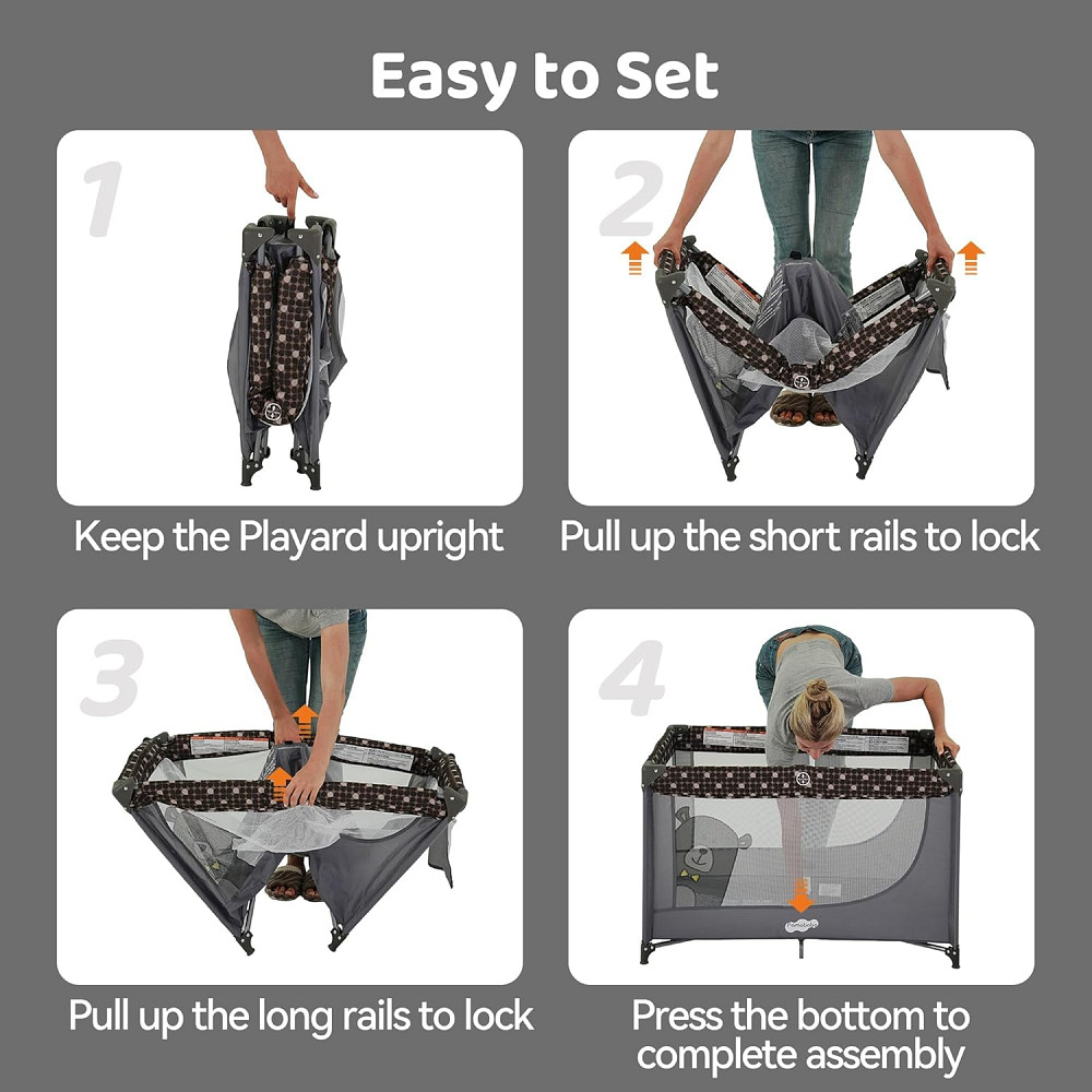 Pamo Babe Compact Pack and Play - Portable Crib for Baby, Lightweight Foldable Travel Playard with M Richmond - photo 5
