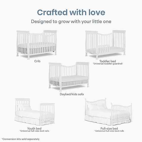 Dream On Me Violet 7-in-1 Convertible Full-Size Baby Crib with Toddler, Day & Full Bed Conversion in Richmond