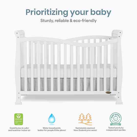 Dream On Me Violet 7-in-1 Convertible Full-Size Baby Crib with Toddler, Day & Full Bed Conversion in Richmond