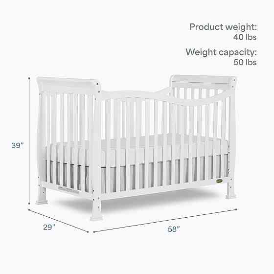 Dream On Me Violet 7-in-1 Convertible Full-Size Baby Crib with Toddler, Day & Full Bed Conversion in Richmond