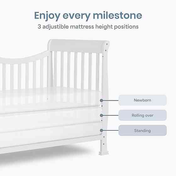 Dream On Me Violet 7-in-1 Convertible Full-Size Baby Crib with Toddler, Day & Full Bed Conversion in Richmond