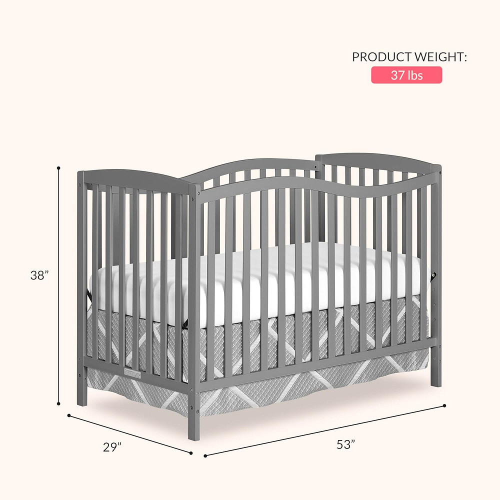 Dream On Me Chelsea 5-in-1 Convertible Full-Size Baby Crib in Steel Grey, GreenGuard Gold & BSA, Pin Richmond - photo 3
