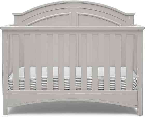 Delta Children Perry 6-in-1 Convertible Crib - Greenguard Gold Certified, Moonstruck Grey Richmond