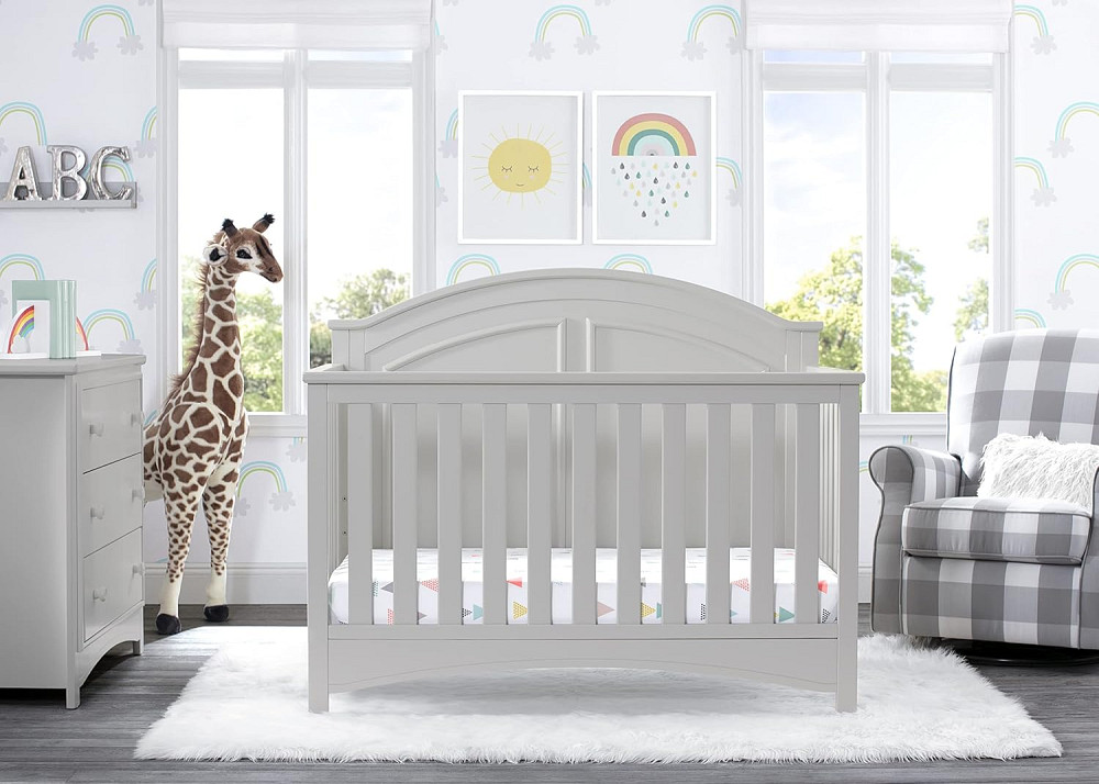 Delta Children Perry 6-in-1 Convertible Crib - Greenguard Gold Certified, Moonstruck Grey Richmond - photo 2