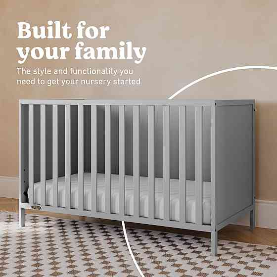 Graco Theo 3-in-1 Convertible Baby Crib - GREENGUARD Gold Certified, Converts to Toddler Bed & Daybe Richmond
