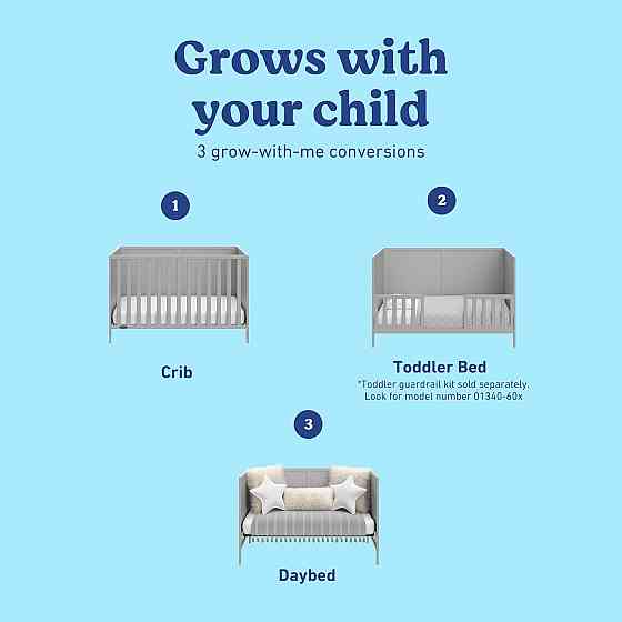 Graco Theo 3-in-1 Convertible Baby Crib - GREENGUARD Gold Certified, Converts to Toddler Bed & Daybe Richmond