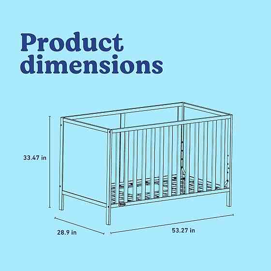 Graco Theo 3-in-1 Convertible Baby Crib - GREENGUARD Gold Certified, Converts to Toddler Bed & Daybe Richmond