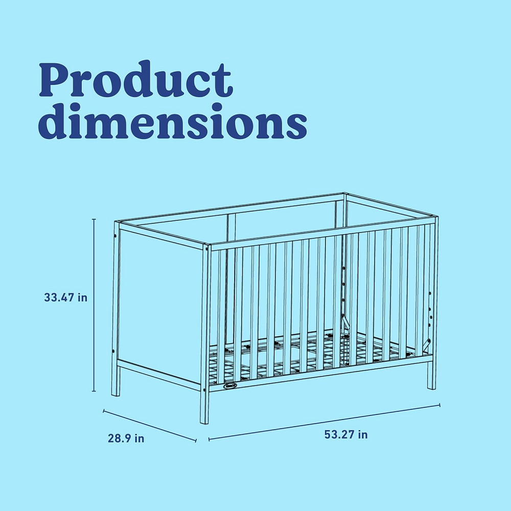 Graco Theo 3-in-1 Convertible Baby Crib - GREENGUARD Gold Certified, Converts to Toddler Bed & Daybe Richmond - photo 3