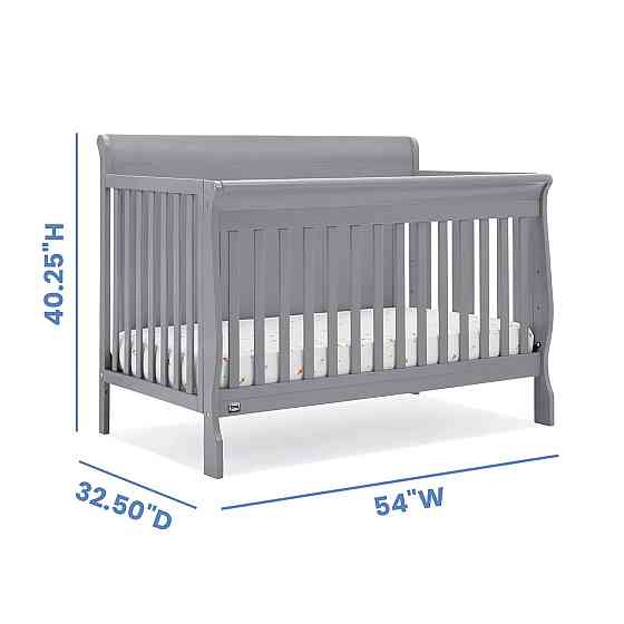 Simmons Kids Carter 6-in-1 Convertible Crib - Greenguard Gold Certified, Grey Richmond