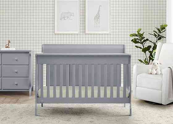 Simmons Kids Carter 6-in-1 Convertible Crib - Greenguard Gold Certified, Grey Richmond