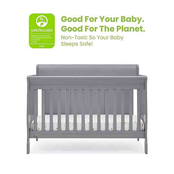 Simmons Kids Carter 6-in-1 Convertible Crib - Greenguard Gold Certified, Grey Richmond