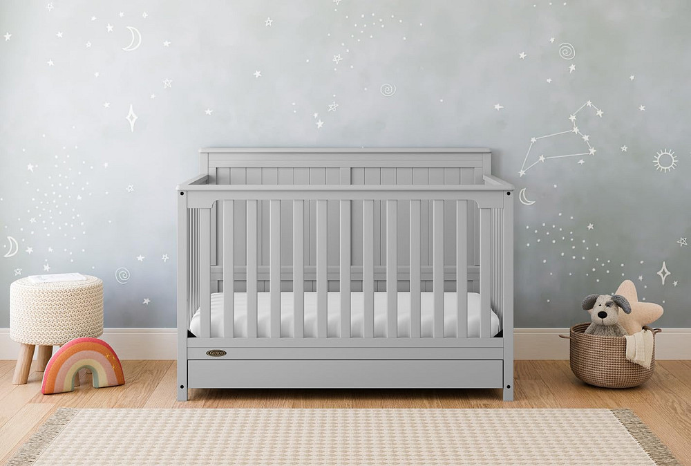 Graco Hadley 5-in-1 Convertible Crib with Drawer – GREENGUARD Gold Certified, Fits Standard Crib Mat Richmond - photo 2