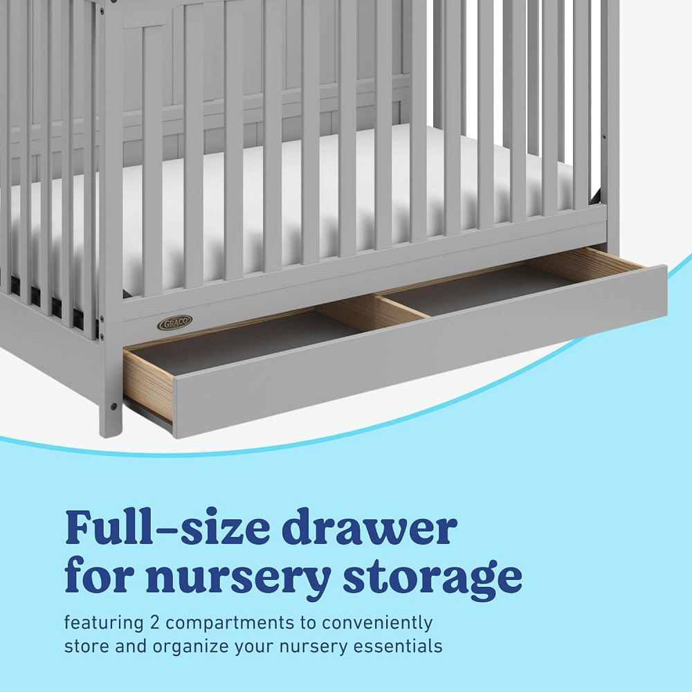 Graco Hadley 5-in-1 Convertible Crib with Drawer – GREENGUARD Gold Certified, Fits Standard Crib Mat Richmond - photo 8