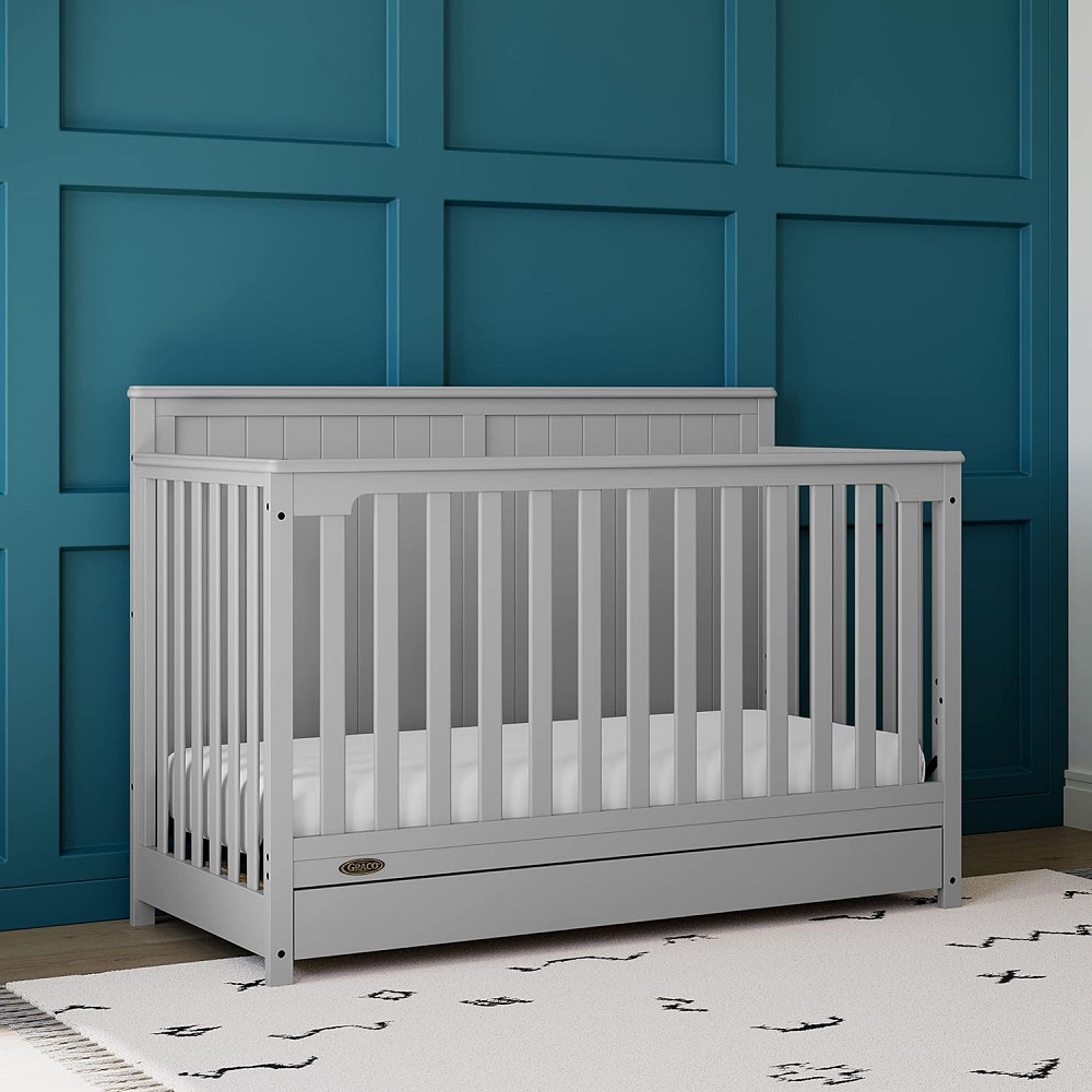 Graco Hadley 5-in-1 Convertible Crib with Drawer – GREENGUARD Gold Certified, Fits Standard Crib Mat Richmond - photo 4