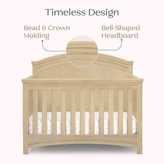 Simmons Kids SlumberTime Emma 4-in-1 Convertible Baby Crib N More - Greenguard Gold Certified, Natur Richmond