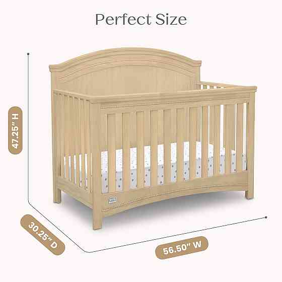 Simmons Kids SlumberTime Emma 4-in-1 Convertible Baby Crib N More - Greenguard Gold Certified, Natur Richmond