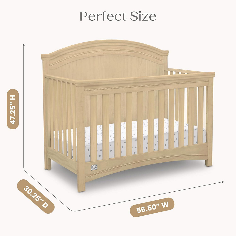 Simmons Kids SlumberTime Emma 4-in-1 Convertible Baby Crib N More - Greenguard Gold Certified, Natur Richmond - photo 3