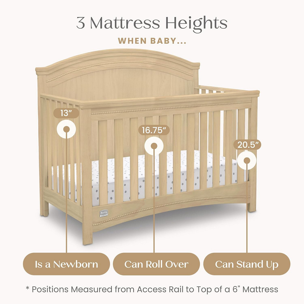 Simmons Kids SlumberTime Emma 4-in-1 Convertible Baby Crib N More - Greenguard Gold Certified, Natur Richmond - photo 7